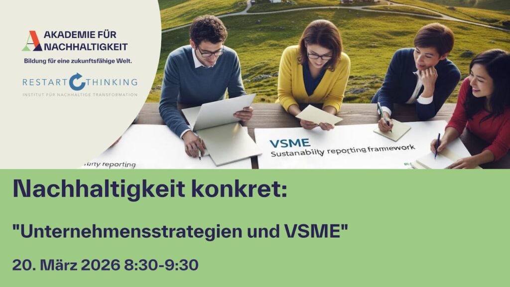 RestartThinking Webinar: Nachhaltigkeit konkret "Unternehmensstrategien und VSME"